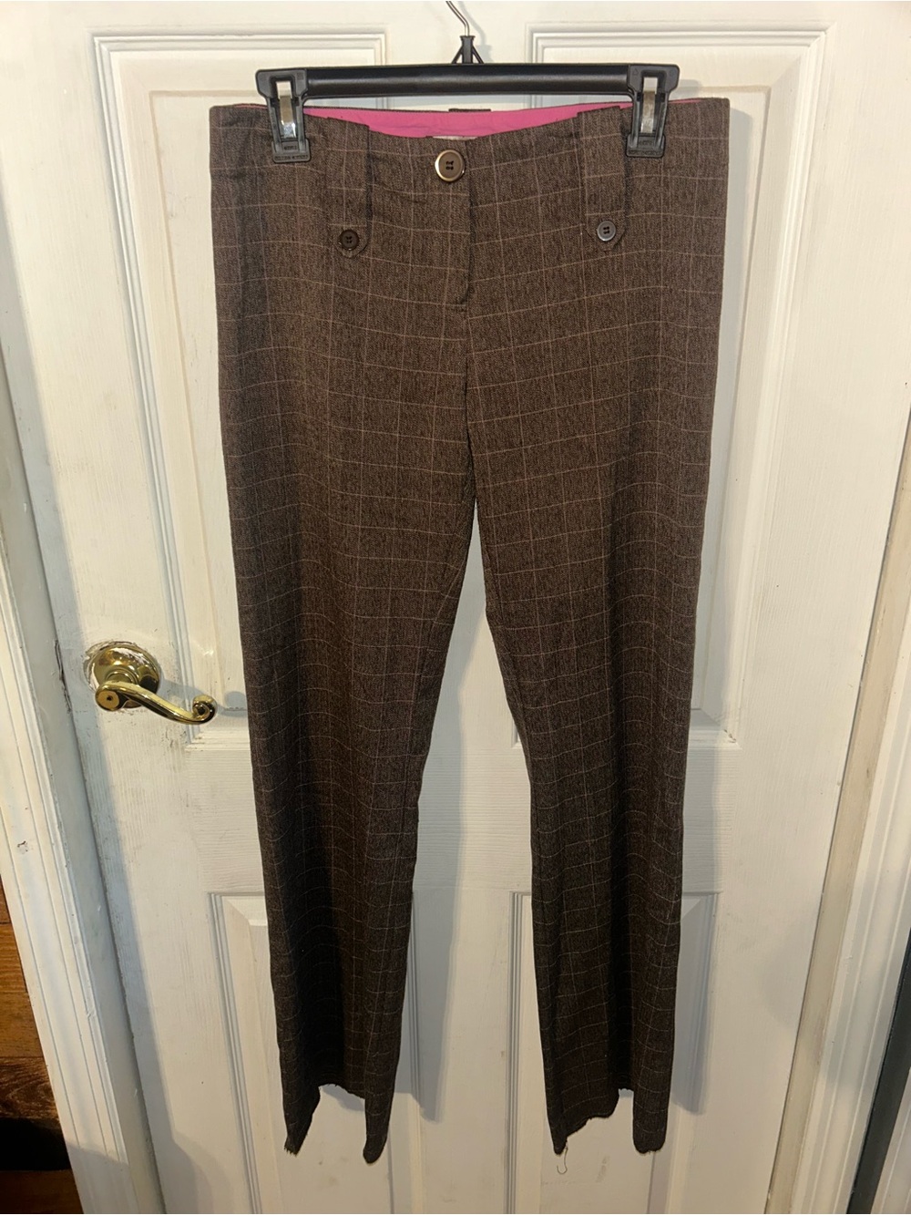 Y2K brown plaid pants